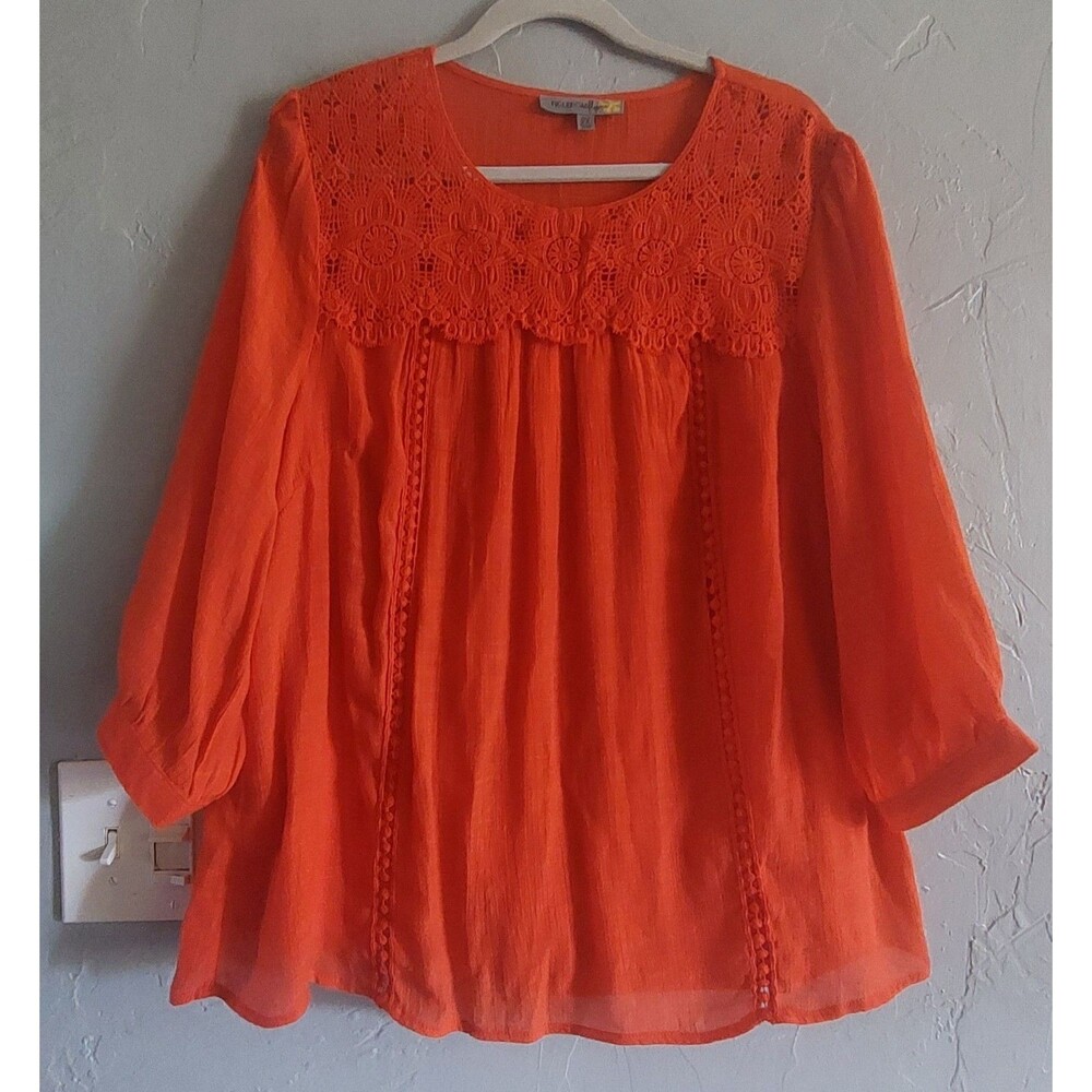 Figueroa Flowers Amtropology Tops Blouse Women 2x, Rayón Polyester, 21.5 Inch Of